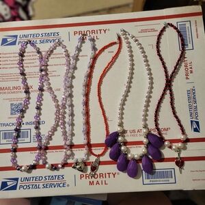 6ct Multucolored Beaded Necklace Set